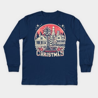 Lowcountry Christmas Charleston SC Xmas Kids Long Sleeve T-Shirt